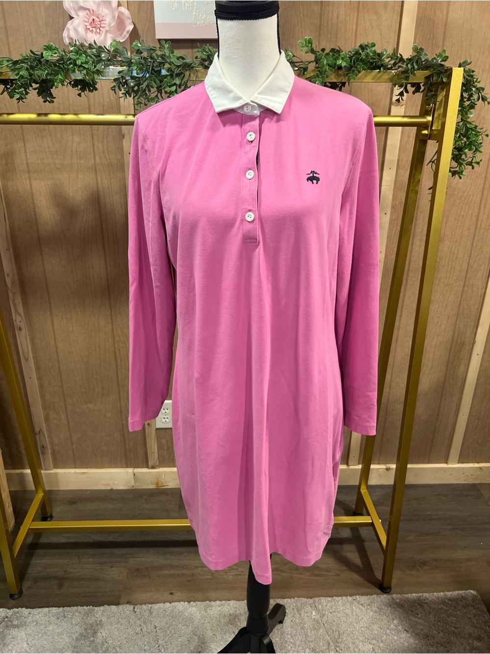Collared Long-Sleeve Brooks Brothers Dress
